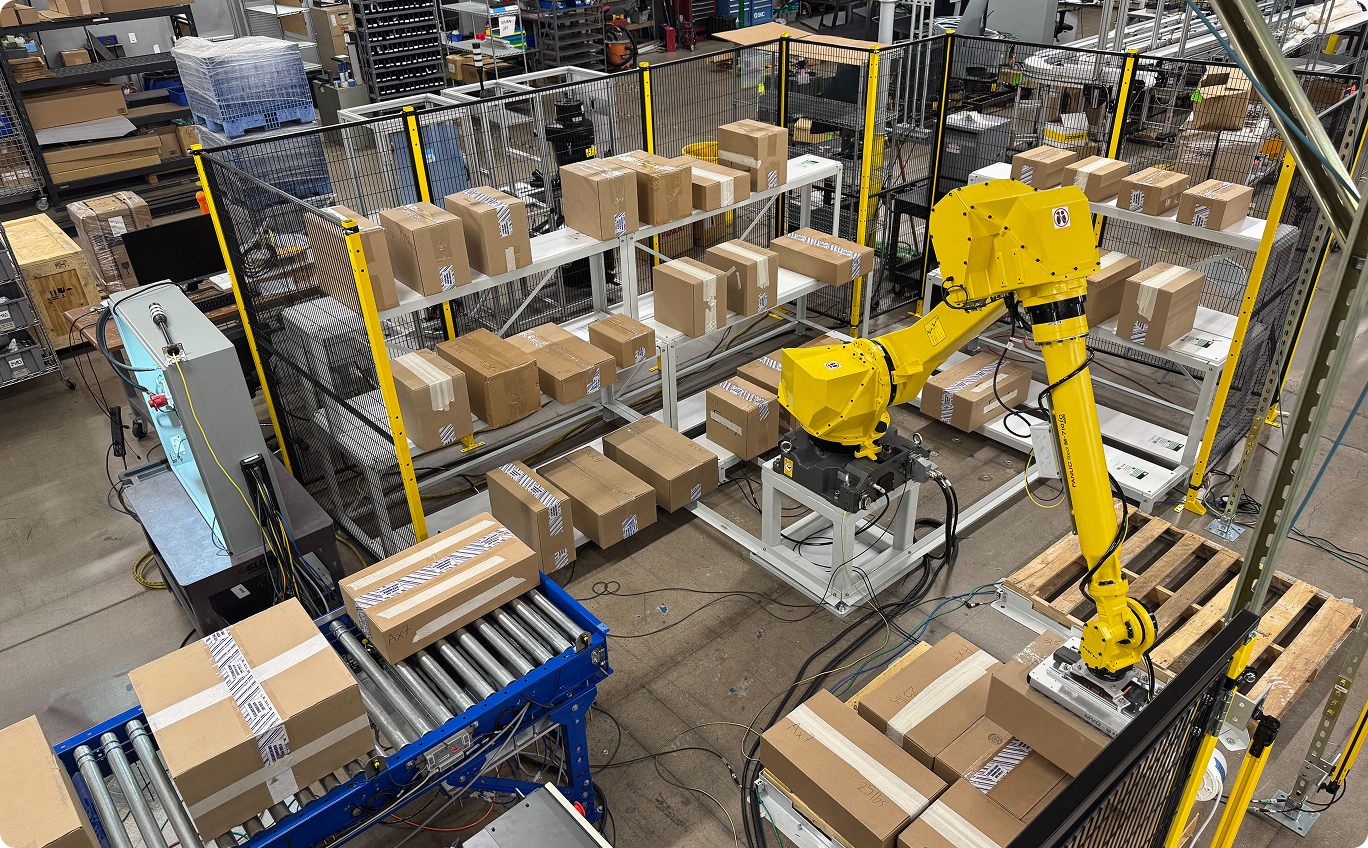 Delta Technology mixed-case palletizing cell powered by Jacobi Robotics' OmniPalletizer